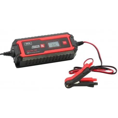 Ideal PRAKTIK CHARGER 4 LCD automata akkumulátor töltő 6V-12V 4A PCHARGE4V2 Gyors szállítás