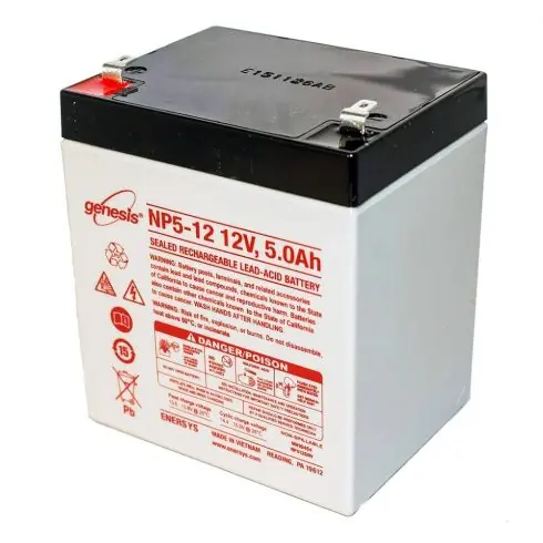 Szezonális akció Genesis - 12V 5Ah - zárt savas akkumulátor - vékony sarus NP5-12