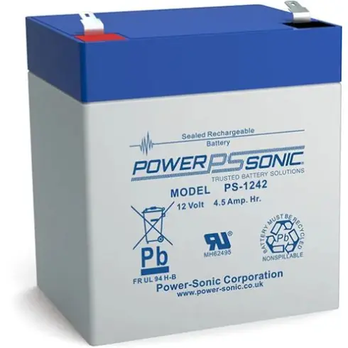 PowerSonic - 12 V 4,5 Ah - zárt savas akkumulátor PS-1242 Biztonságos fizetés