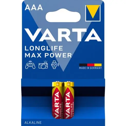 VARTA LONGLIFE MAX POWER mikro/ AAA/ LR03 elem BL2 4703101412 Népszerű