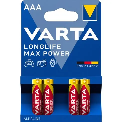 Gyors kiszállítás VARTA LONGLIFE MAX POWER mikro/ AAA/ LR03 elem BL4 4703101404