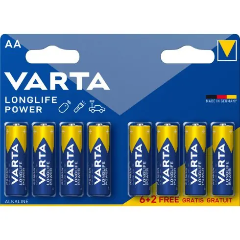 Kedvezmény VARTA LONGLIFE POWER ceruza/ AA/ LR06 elem BL6+2 4906121428