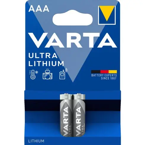 VARTA ULTRA LITHIUM mikro/ AAA/ LR03 elem BL2 6103301402 Expressz szállítás