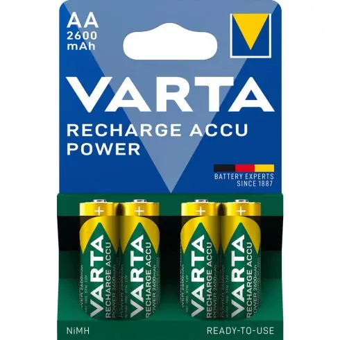 VARTA POWER akkumulátor ceruza/AA 2600 mAh BL4 5716101404 Különleges ajánlat