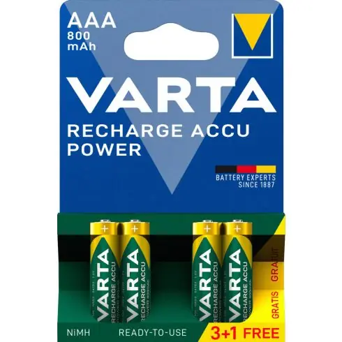 Gyors szállítás VARTA POWER akkumulátor mikro/ AAA 800 mAh BL3+1 56703101494