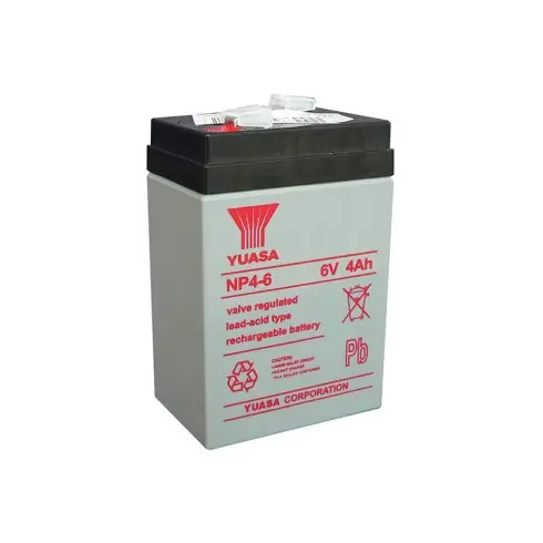 YUASA Ipari VRLA akkumulátor; 6 V, 3,7 Ah; zárt, gondozásmentes NP4-6 Szuper akció