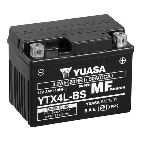 Kiárusítás YUASA Indító akkumulátor 12V 3Ah 50A Jobb+ YTX4L-BS