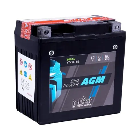 IntAct - 12v 6ah - AGM motor akkumulátor - jobb+ * YTX7L-BS Alacsony ár
