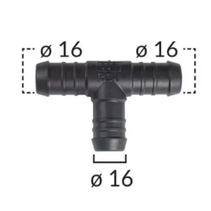 Vízcső csatlakozó, T elosztó, elágazó 16 mm-es, univerzális C60422 (1 db) Népszerű