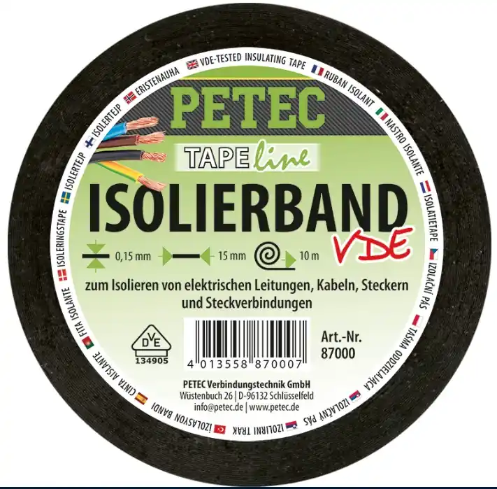 Ajánlat PETEC ISOLIERBAND Szigetelőszalag 10 m x 15 mm x 0,15 mm tekercs 87000 (1 db)