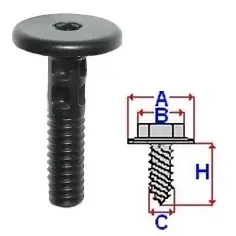 Különleges ajánlat BMW küszöb-díszléc rögzítő patent, műanyag csavar több típushoz C60411 (1 db) [25]