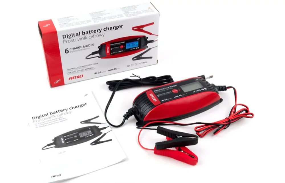 AMiO digitális akkumulátor töltő, akkutöltő 6V/12V - 2A/4A - DVL DBC-4A HB-ZN04 02088 Olcsóbb