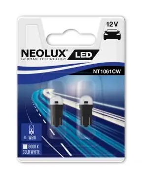 Neolux LED W5W izzó helyettesítő 6000K 2 db-os készlet NT1061CW-02B Expressz szállítás