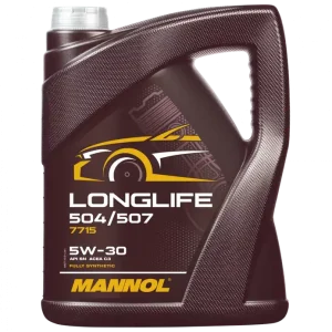 Vedd meg online MANNOL Longlife 504/507 5W-30 (VW, Audi, Seat, Skoda) szintetikus motorolaj, 5 literes 7715