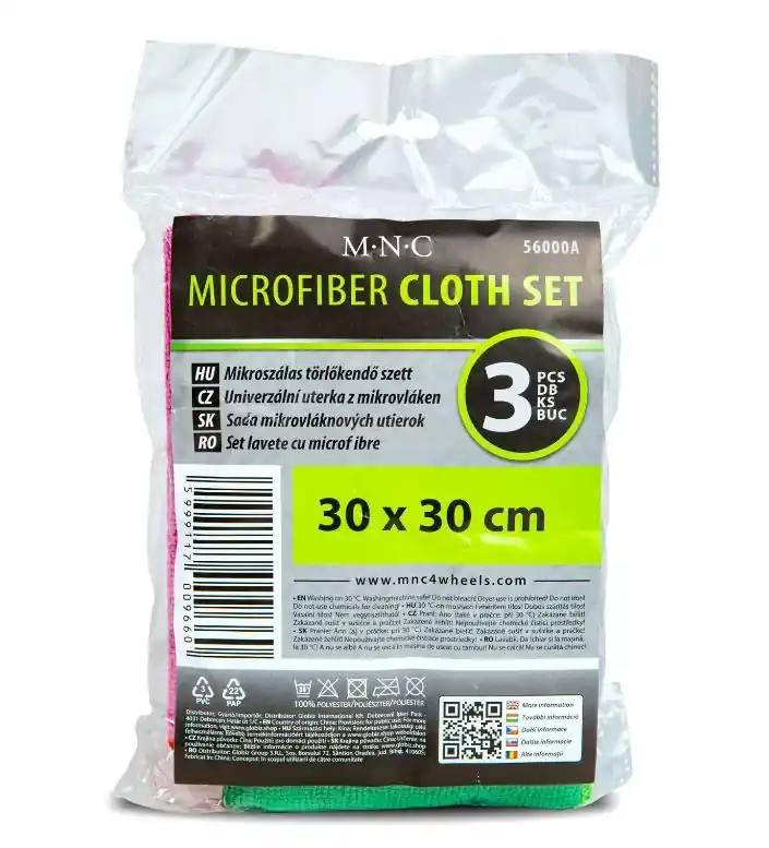 Árcsökkenés Mikroszálas törlőkendő készlet 3 db-os, 30X30 cm méretekben 56000A