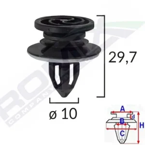 Bestseller Audi ajtó és oldalkárpitok (első és hátsó ajtók) rögzítő patent több típushoz OE: 8E0868243, C50468 (1 db!) [13]