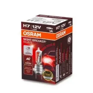 Bestseller Osram 12V H7 izzó +100% emelt fényerő, Osram Night Breaker Silver 64210NBS (1 db!)