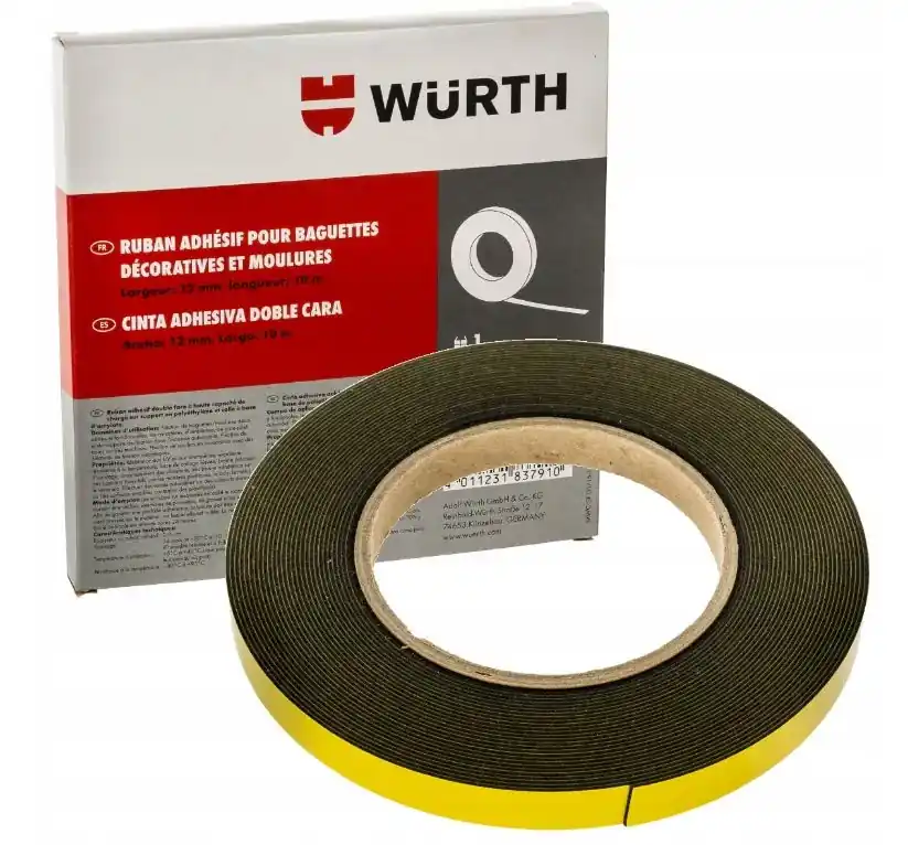 Würth kétoldalas díszléc ragasztó szalagprémium minőségben, 12 mm x 10 méter(0894910) Ne maradj le
