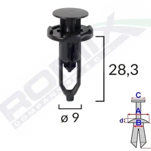 Nézd meg most Lexus, Toyota rögzítő patent többféle felhasználásra OE 52161-16010, 52161-02030 B22626 (2090182)(11)
