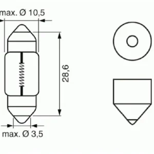 Szofita izzó soffita izzó Bosch 12V 10W belső világításhoz 1987302227 Utolsó esély