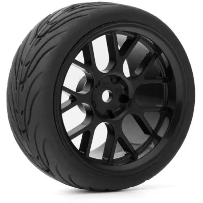 Spec T CS kerék eltolás 3 fekete, 4 db-os gumival, 1/10-es országúti gumihoz Biztonságos fizetés