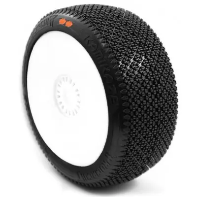Vedd meg online KAMIKAZE V2 BUGGY S3 (KÖZEPES) ragasztott gumik, fehér tárcsák, 2 db.