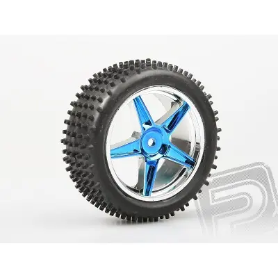 Gumy BUGGY komplett ragasztott 1/10 - első - kék króm, 2db Exkluzív ajánlat