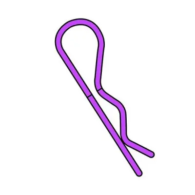 Biztonságos fizetés Team Corally - karosszéria kapocs - 45° hajlított - kicsi - lila - 10 db.