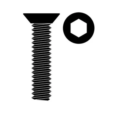 Utolsó esély Süllyesztett fejű acél csavar, M3x6mm, 10 db.