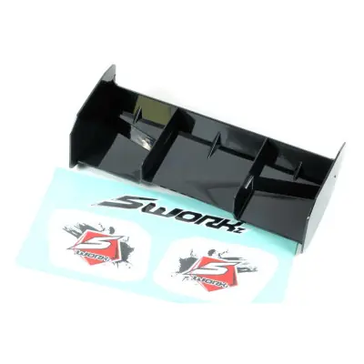 Korlátozott ajánlat SWORKz 1/8 Off Road PRO Race hátsó szárny, fekete, 1 db.