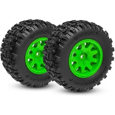 Kedvezmény Traxxas kerék 2.1/2.6", zöld tárcsa, Sledgehammer gumik (hátul) (2)