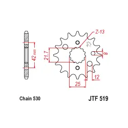 JTF519 első lánckerék Expressz kézbesítés