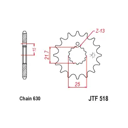 Különleges ajánlat JTF518 első lánckerék