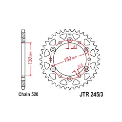 Kedvezmény JTR245/3 Hátsó lánckerék