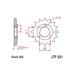 JTF521 első lánckerék Expressz kézbesítés