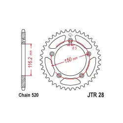 Akciós ár JTR28 Hátsó lánckerék