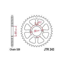 Vásárlói kedvenc JTR243 Hátsó lánckerék