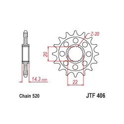 Különleges ajánlat JTF406 első lánckerék
