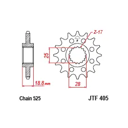 Alacsony ár JTF405 első lánckerék