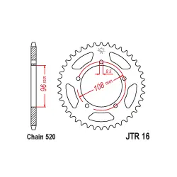 Gyors kiszállítás JTR16 Hátsó lánckerék