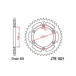 Biztonságos fizetés JTR1821 Hátsó lánckerék