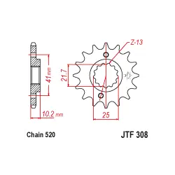 Újdonság JTF308 első lánckerék