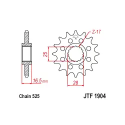 Expressz szállítás JTF1904 első lánckerék