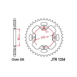 Legjobb ár JTR1354 Hátsó lánckerék