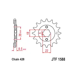 JTF1588 első lánckerék Akció
