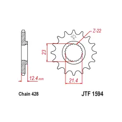 Gyors szállítás JTF1594 első lánckerék