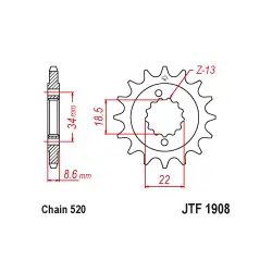 Legjobb ár JTF1908 első lánckerék