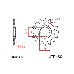 JTF1537 első lánckerék Gyors kiszállítás