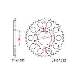 JTR1332 Hátsó lánckerék Biztonságos fizetés