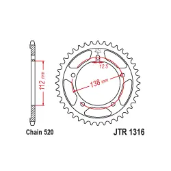 Expressz szállítás JTR1316 Hátsó lánckerék